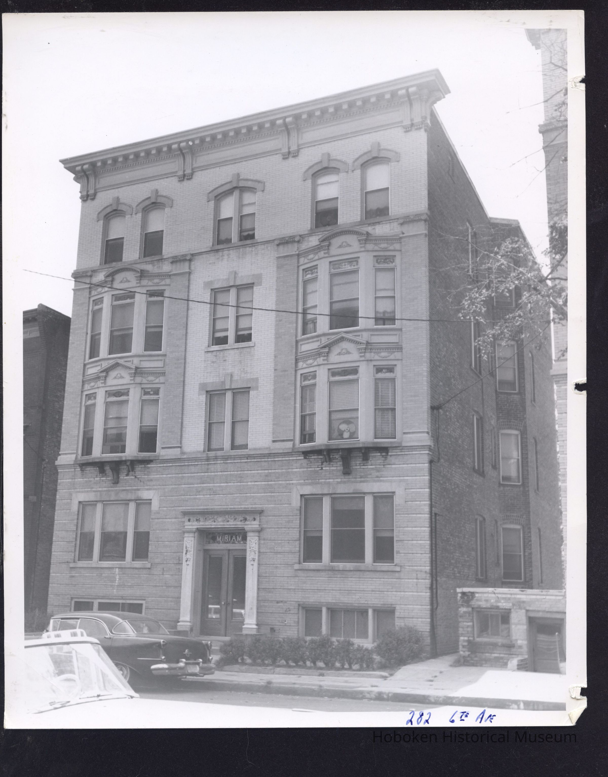 B&W photo of apartment building at 282 6th Avenue West, Newark. picture number 1