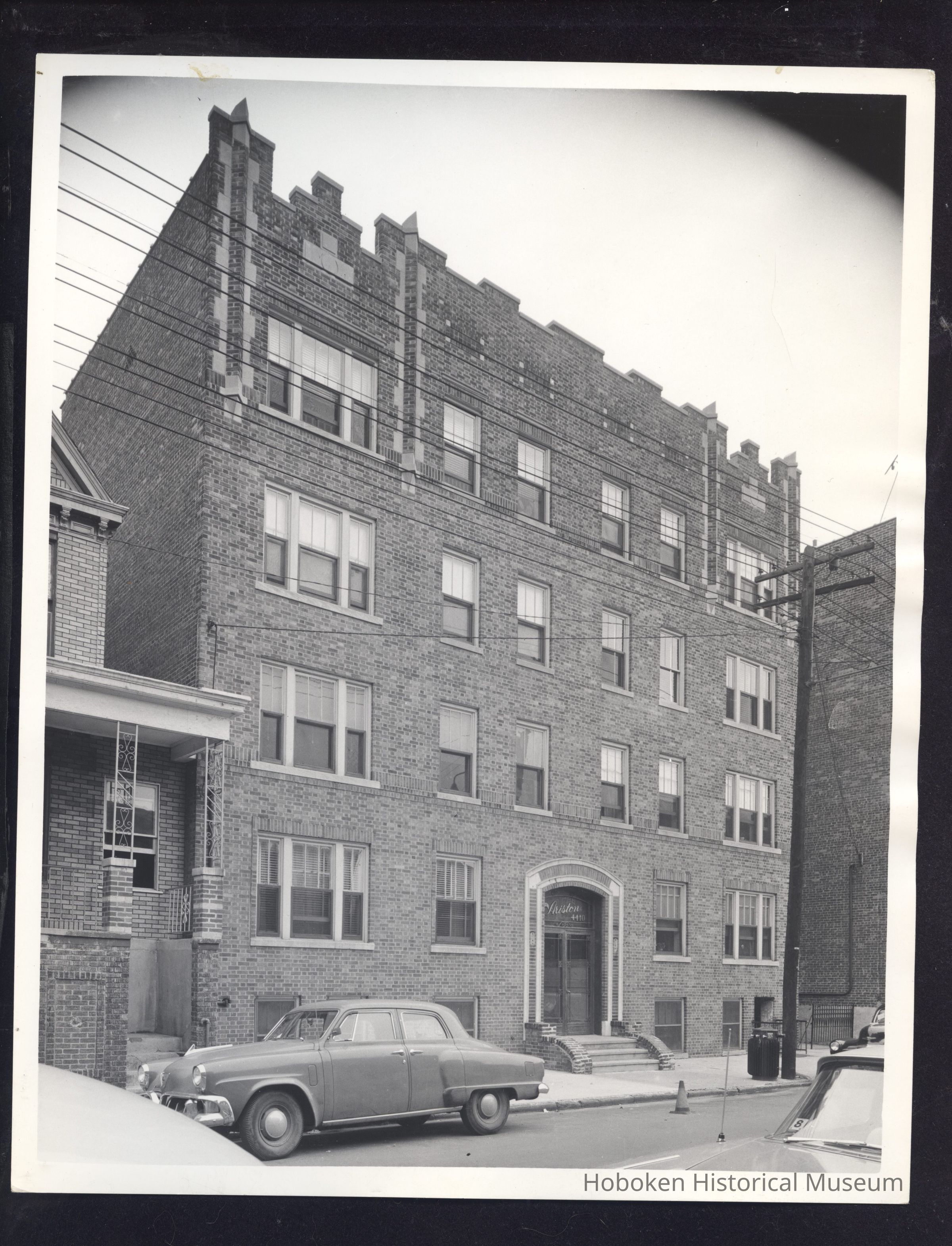 B&W photo of apartment building at 4408-4410 New York Avenue, Union City. picture number 1