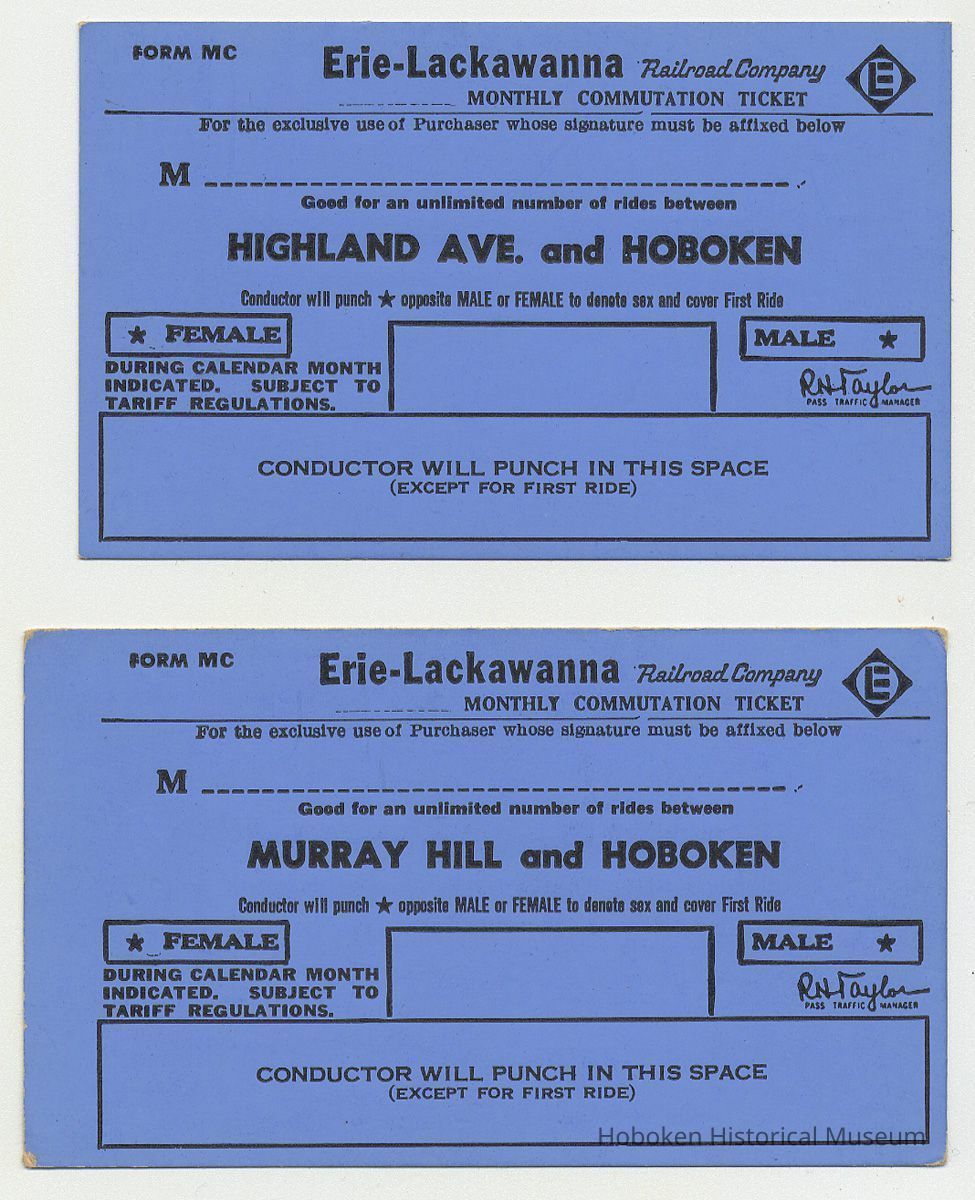 examples 1 + 2: Highland Ave; Murray Hill; no punch or stamp