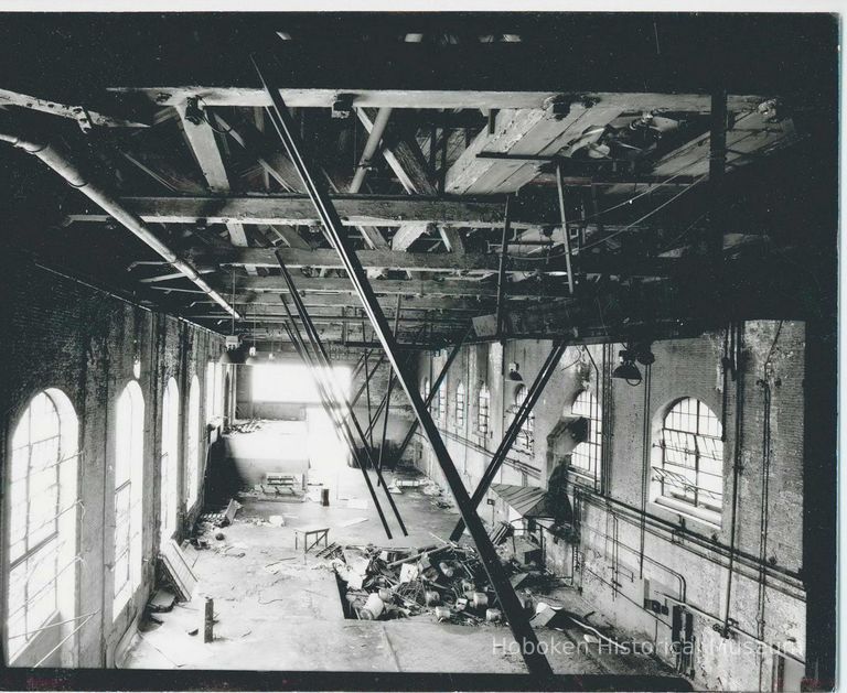 B+W photo of buildings, interiors and exteriors, of the Bethlehem Steel Shipyard, Hoboken Division, no date (ca 1990.) picture number 1