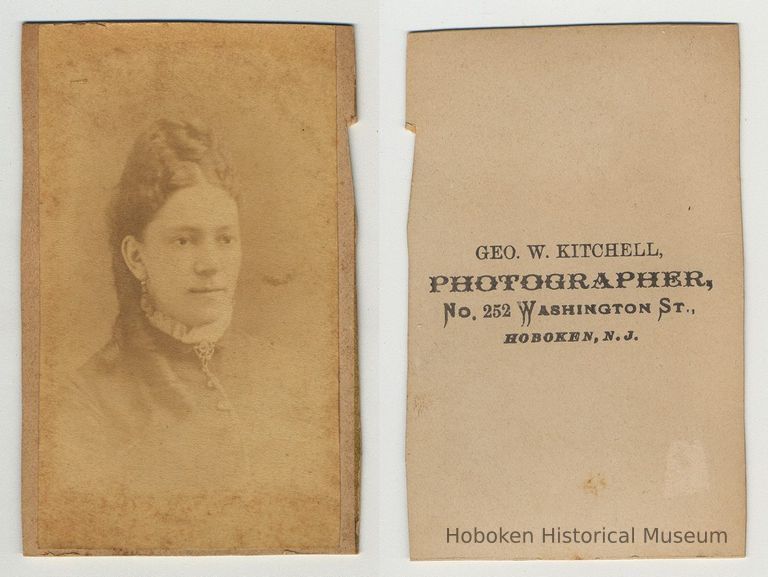 Shown front & back: woman; George W. Kitchell, Photographer