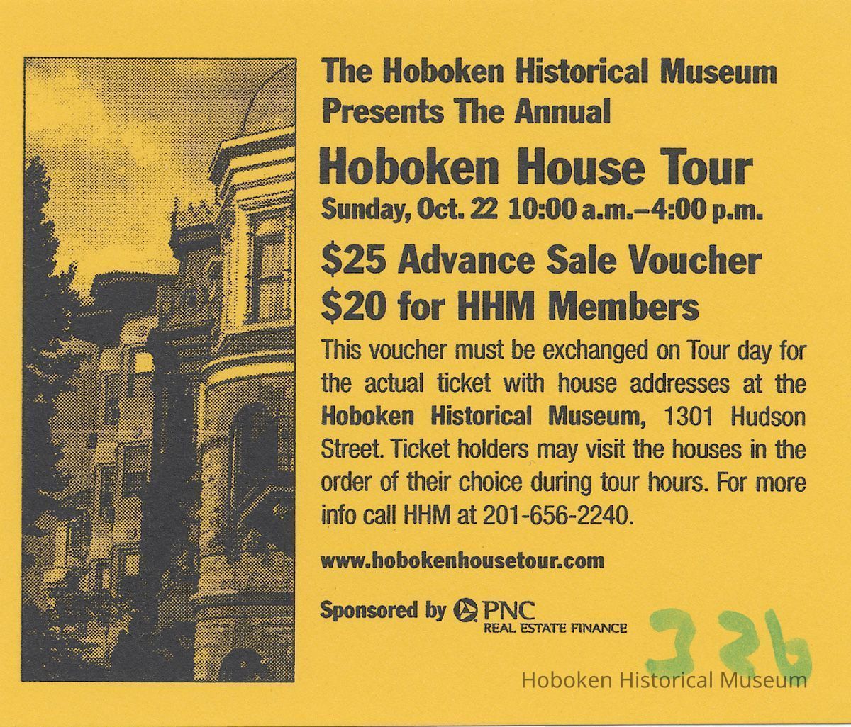 Ticket voucher for Hoboken Historical Museum Annual Hoboken House Tour, Sunday, October 22, [2006]. picture number 1