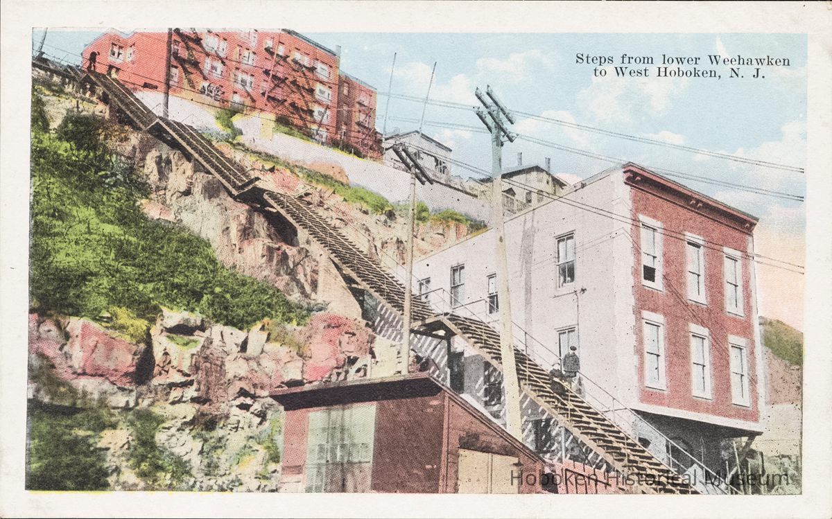 Postcard: The Steps, West Hoboken, NJ picture number 1