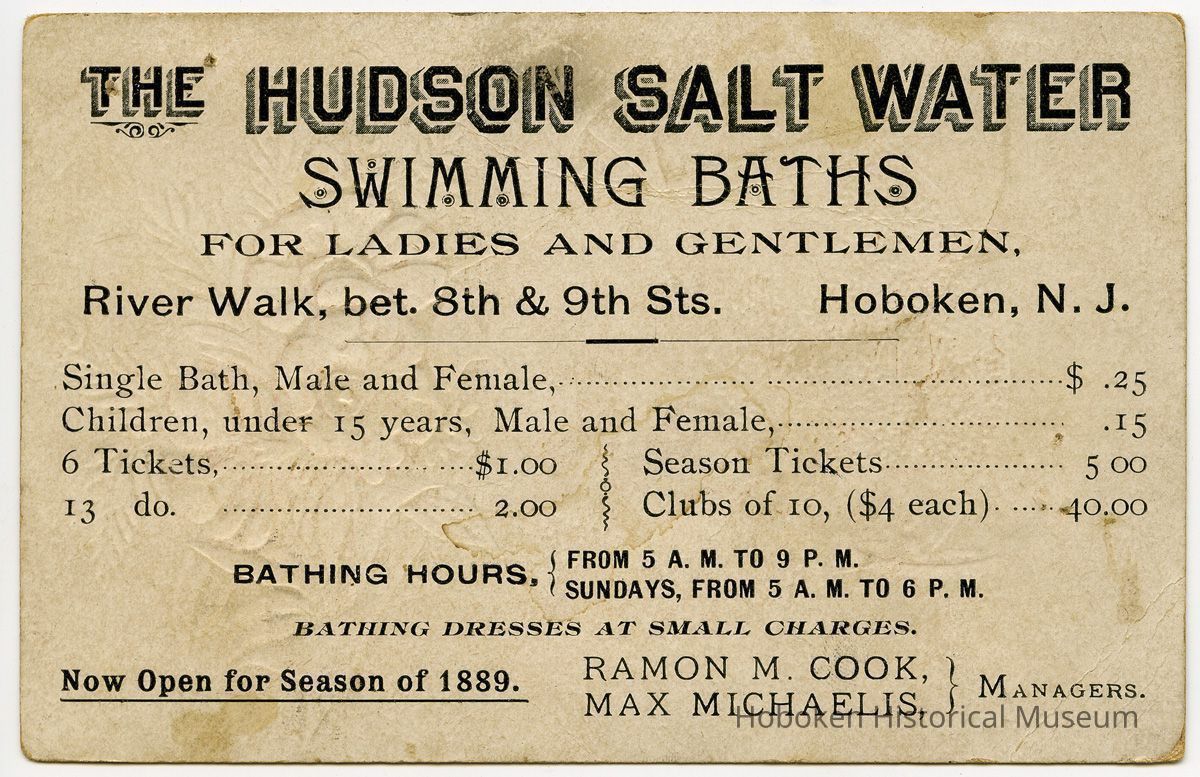 back, text: The Hudson Salt Water Swimming Baths