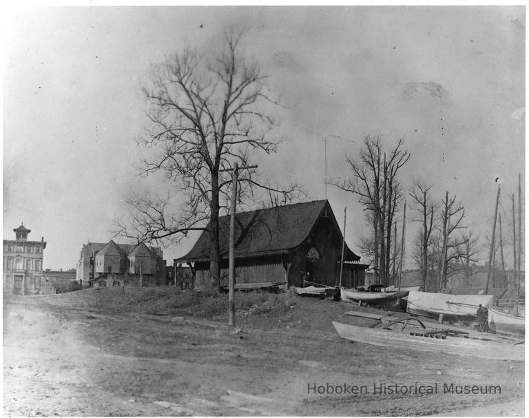 B+W copy photo of the New York Yacht Club building, Hoboken, no date, ca. 1880. picture number 1