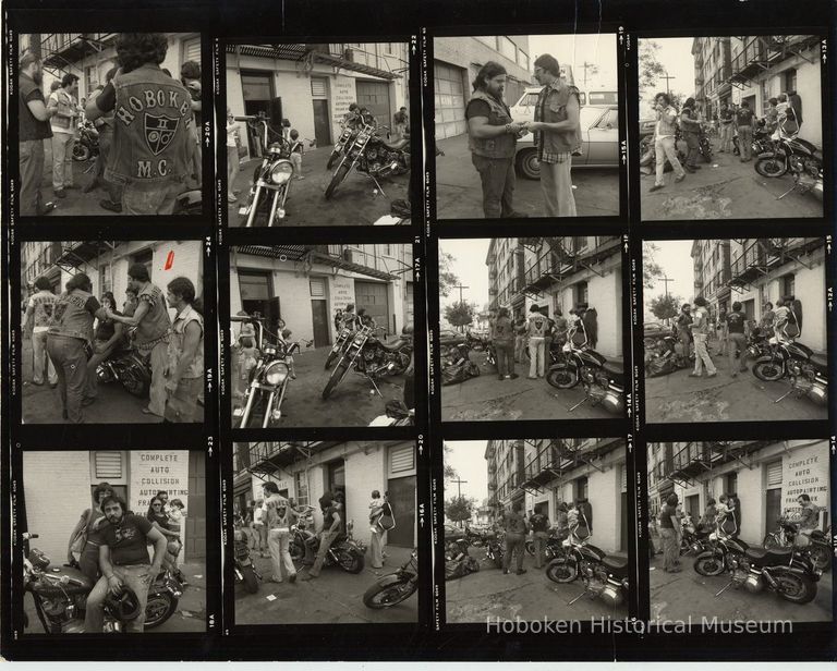 B+W negative contact sheet of images of Hoboken taken by John Conn. no date, [1976]. picture number 1