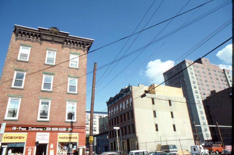 Color slide of building under renovation on or near Newark and Garden Sts., Hoboken, ca. 1984. picture number 1