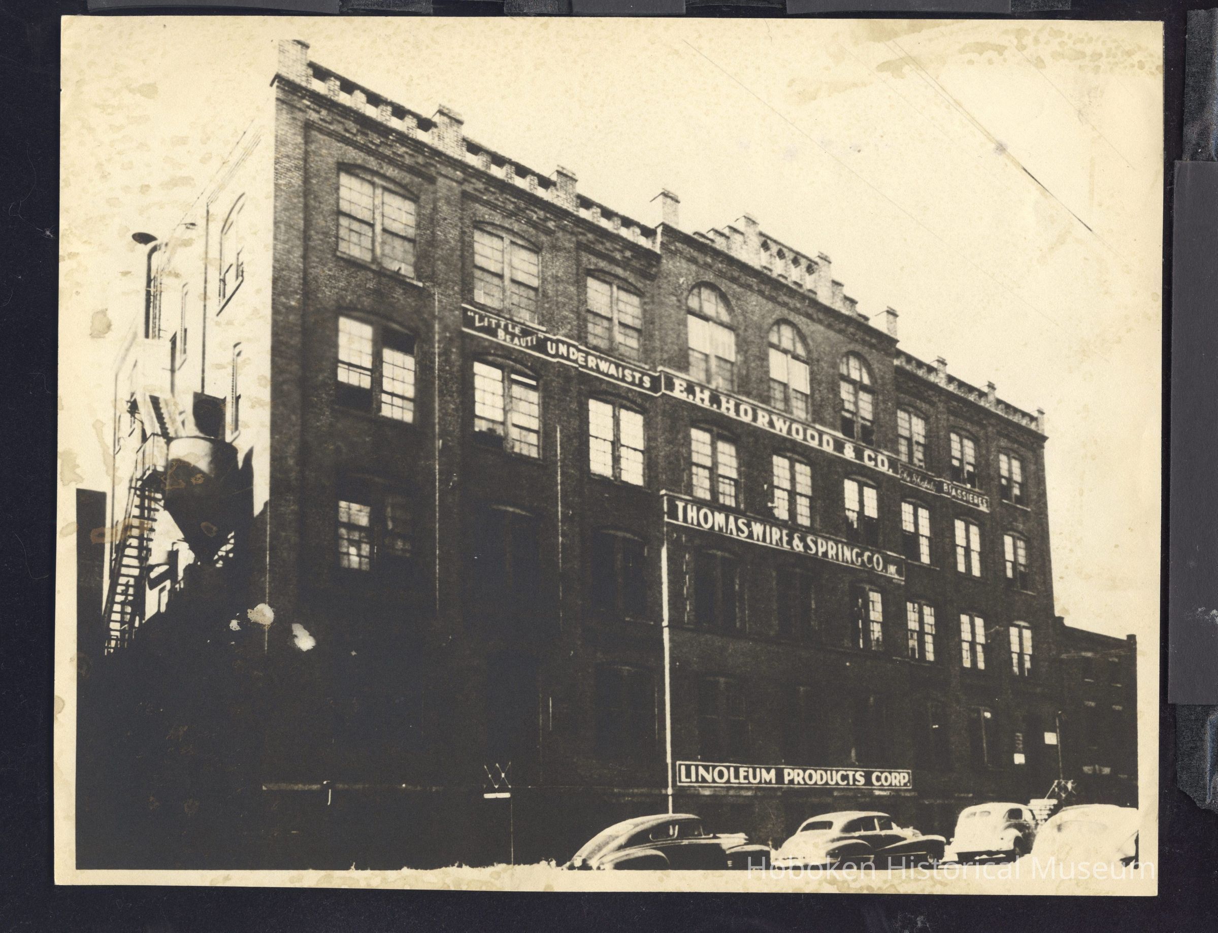 B&W photo of E.H. Horwood & Co. industrial building at 1014 Clinton Street, Hoboken. picture number 1