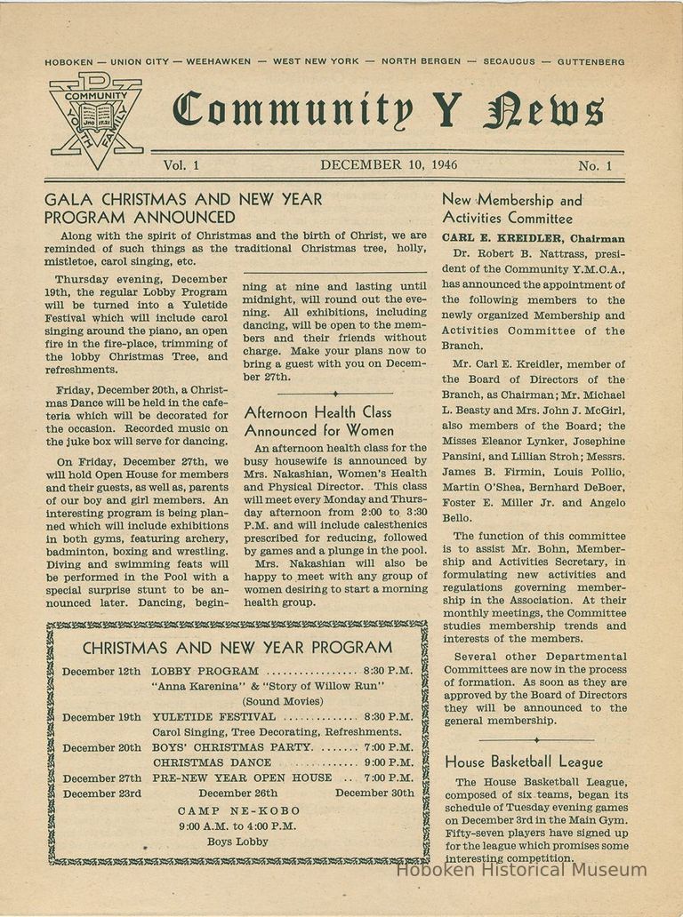 Vol 1, No. 1 [second series], Dec. 10, 1946, pg [1]