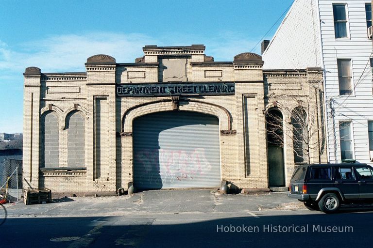 Color photo wall sign: Department Street Cleaning (City of Hoboken), 128 Jackson Street, Hoboken, Jan. 3 & 4, 2002. picture number 1