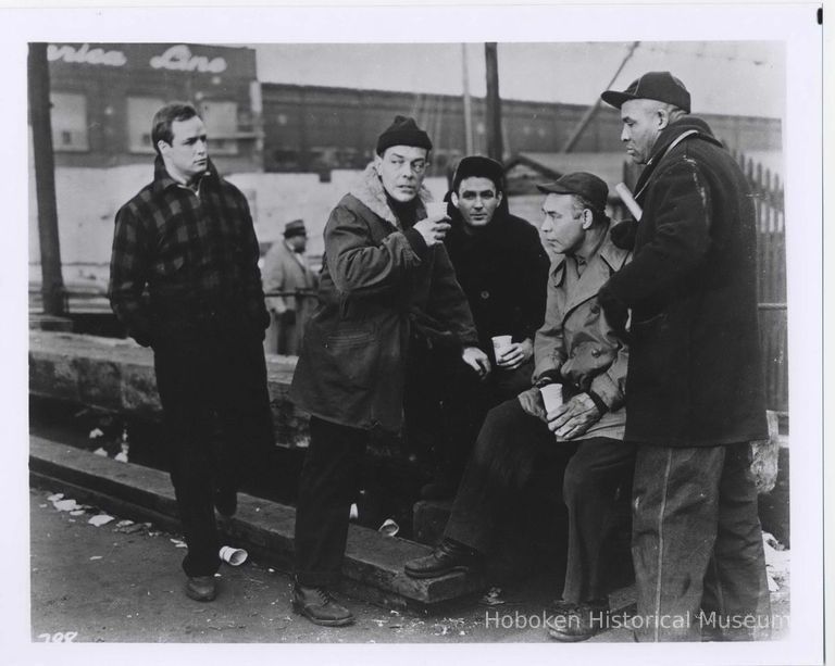 Black-and-white publicity photo of Marlon Brando as Terry Malloy in film 