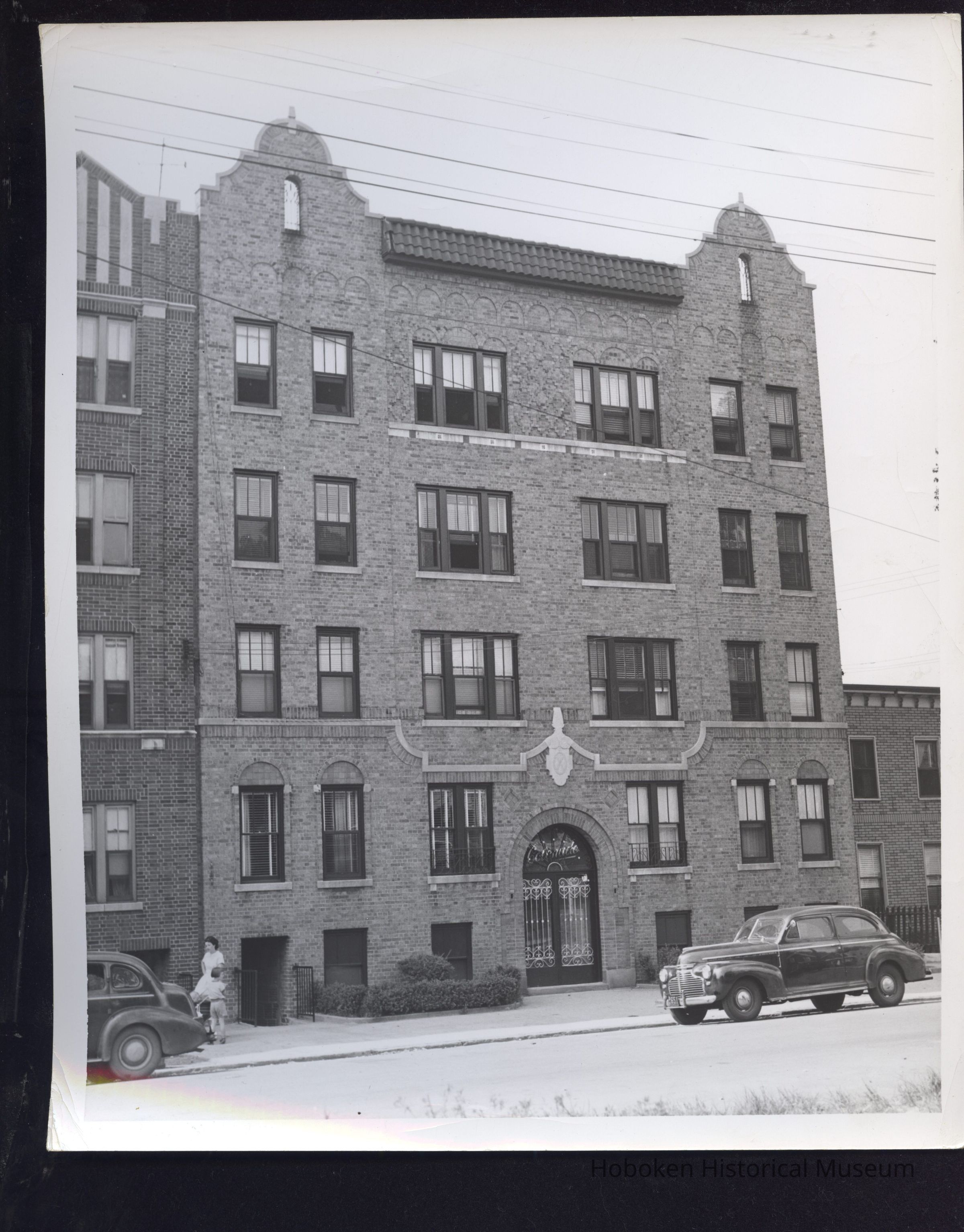 B&W photo of apartment building at 61-63 Corbin Avenue, Jersey City. picture number 1