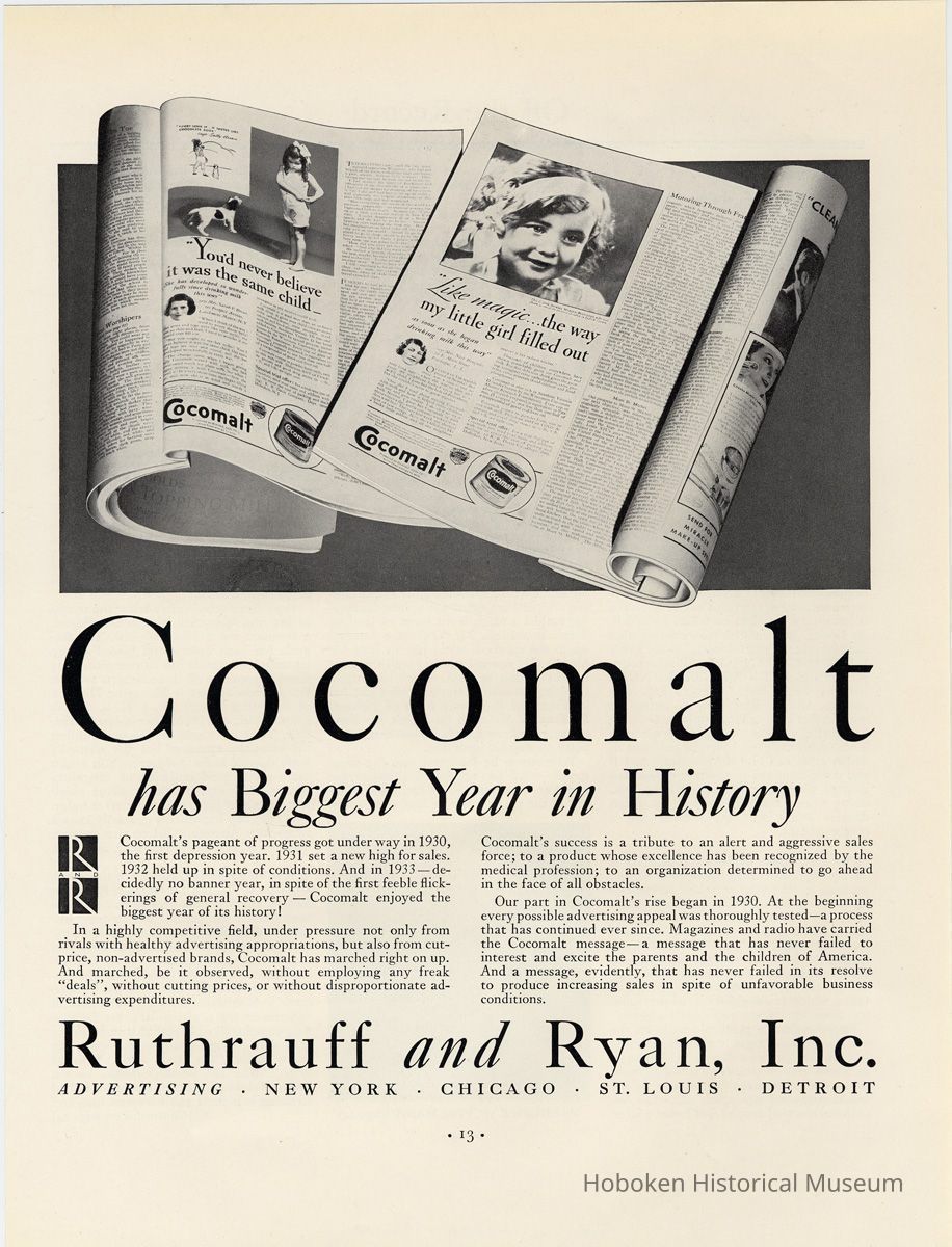 Magazine ad: Ruthrauff & Ryan, Inc. promoting their advertising for client, Cocomalt. picture number 1