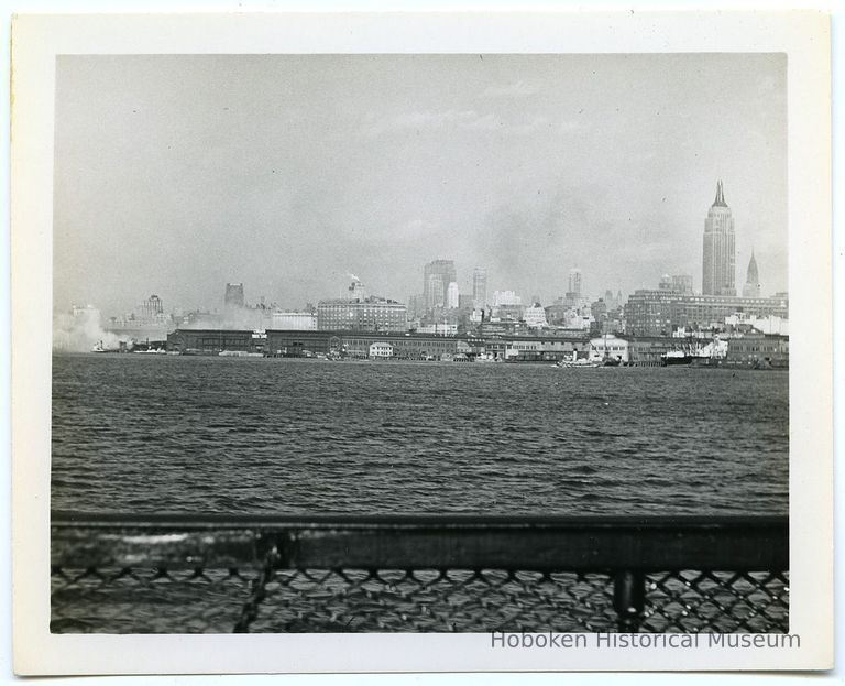 Photo 1: pier 57 fire from the Christopher Street ferry, 1947