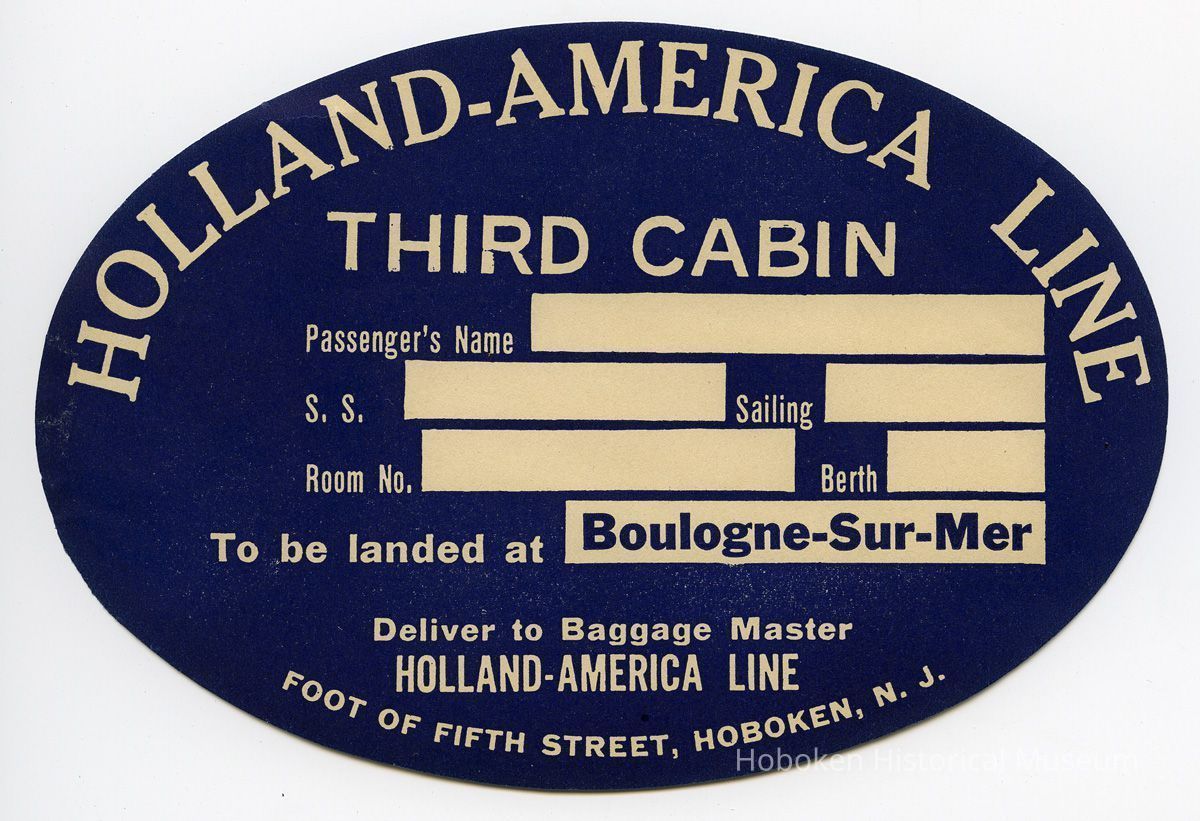 Holland-America Line, Third Cabin; Boulogne-Sur-Mer