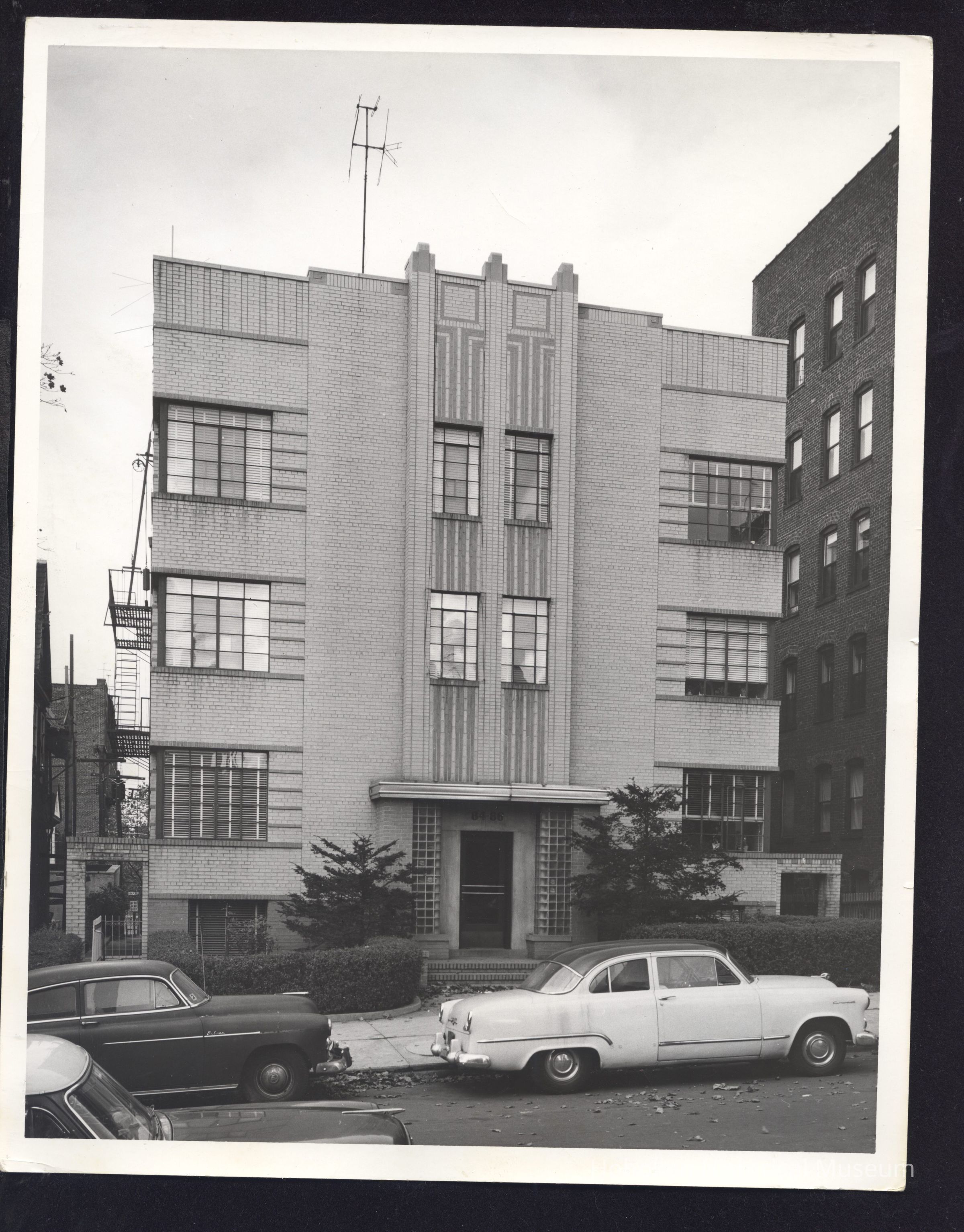 B&W photo of apartment building at 84-86 Highland Avenue, Jersey City. picture number 1
