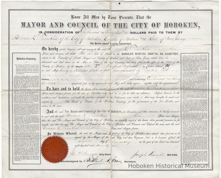 1876 Deed, front full image