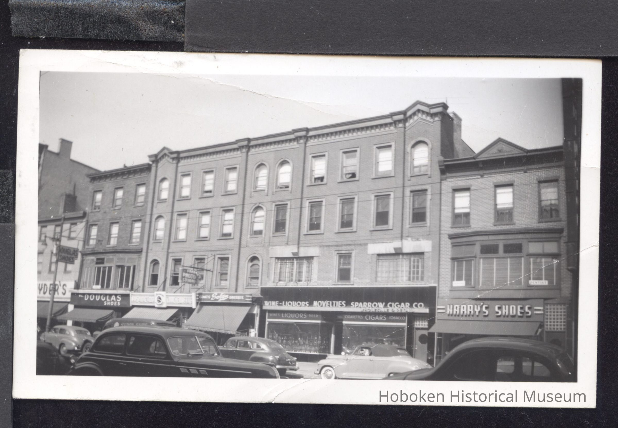 B&W photo of mixed-use apartment building at 126 Washington Street, Hoboken. picture number 1