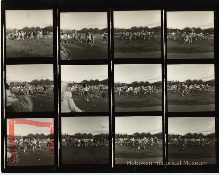 B+W negative contact sheet of images of Hoboken taken by John Conn. no date, [1976]. picture number 1