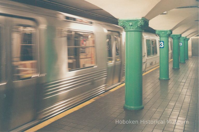 Digital image of color photo of interior of the 23rd Street PATH station, New York, Oct., 1998. picture number 1