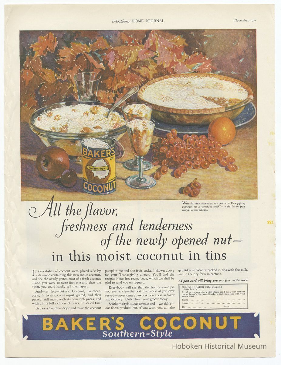 Baker's Coconut, Ladies' Home Journal, Nov. 1925