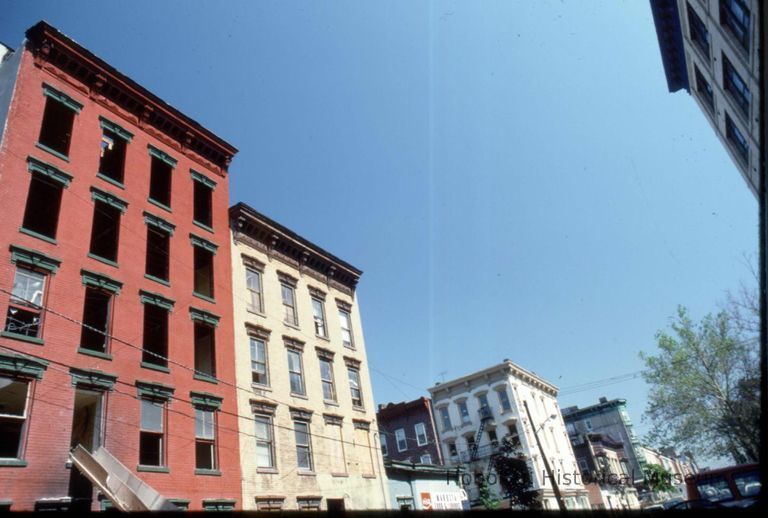 Color slide of building under renovation on or near Newark and Garden Sts., Hoboken, ca. July 1984. picture number 1