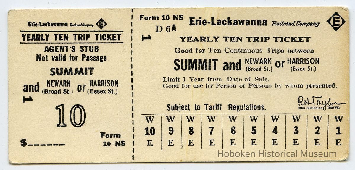 full ticket, Form 10 NS