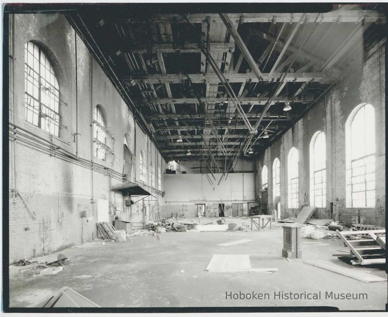 B+W photo of buildings, interiors and exteriors, of the Bethlehem Steel Shipyard, Hoboken Division, no date (ca 1990.) picture number 1