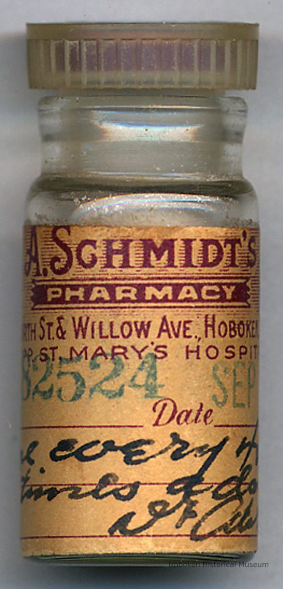 bottle with label