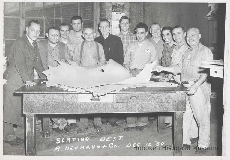 B+W photo of R. Neumann & Co. sorting department, Hoboken, December 12, 1950. picture number 1