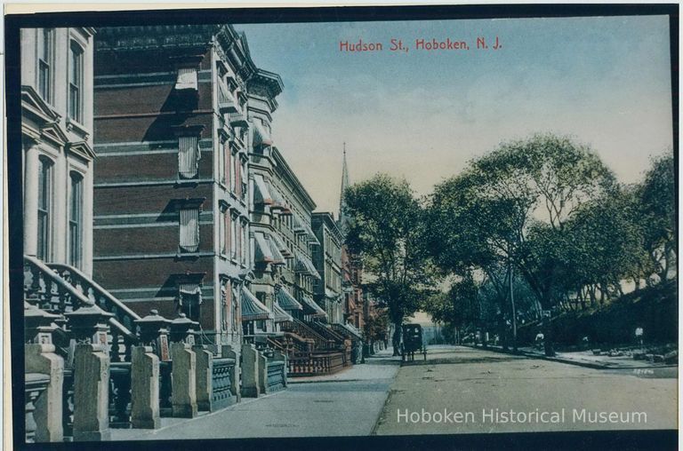 Hudson St., Hoboken, N.J postcard, copy print