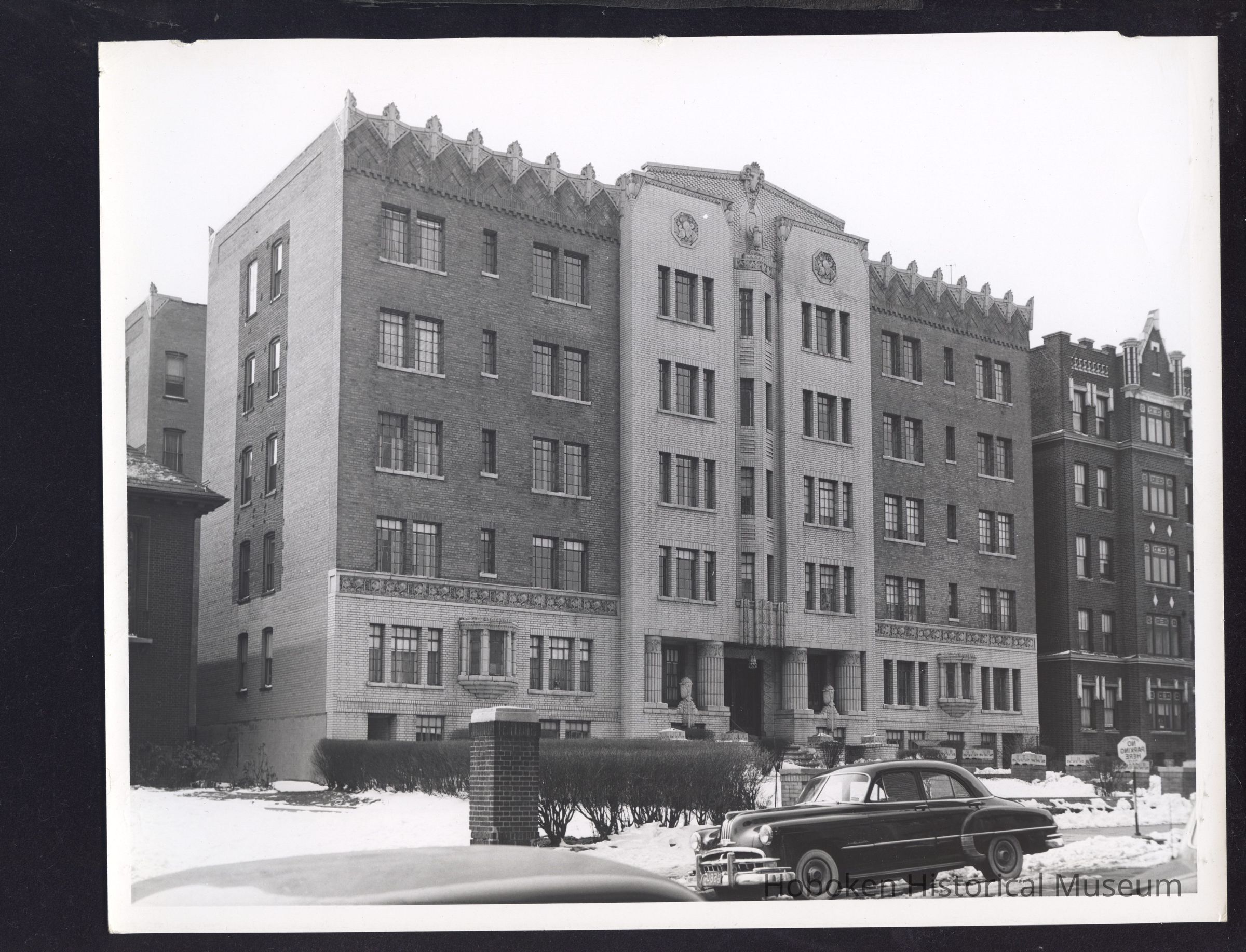 B&W photo of apartment building at 61 Duncan Avenue, Jersey City. picture number 1