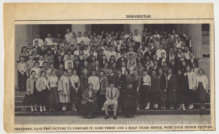 freshman class of  A.J. Demarest High School in 1955 form Demarestar