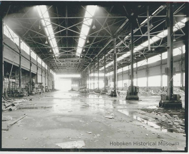 B+W photo of buildings, interiors and exteriors, of the Bethlehem Steel Shipyard, Hoboken Division, no date (ca 1990.) picture number 1