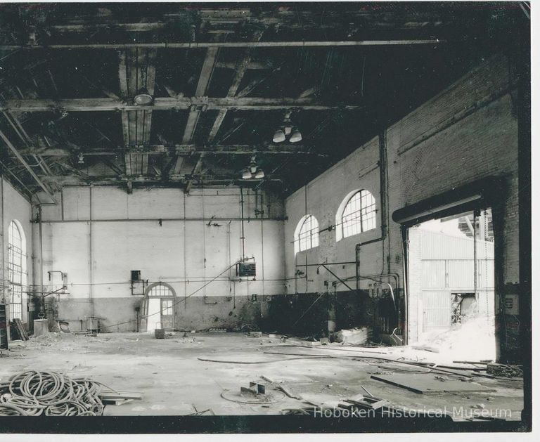 B+W photo of buildings, interiors and exteriors, of the Bethlehem Steel Shipyard, Hoboken Division, no date (ca 1990.) picture number 1