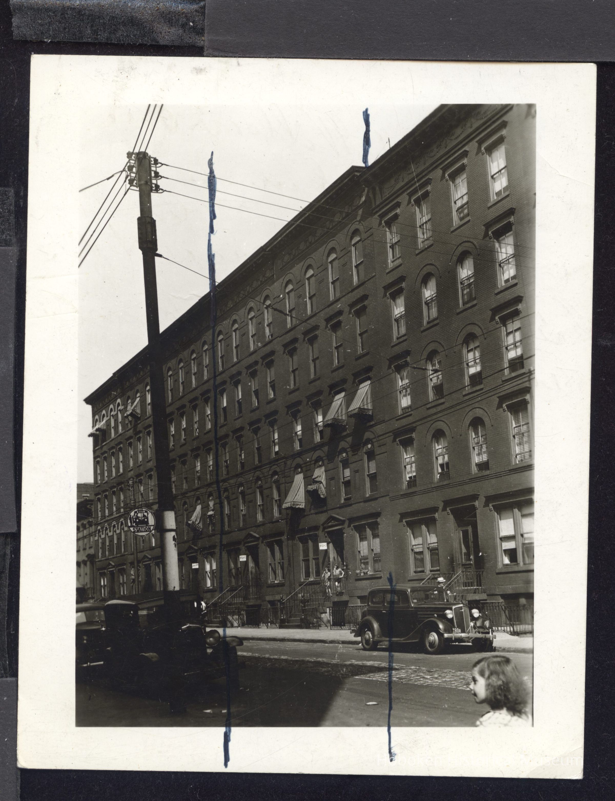 B&W photo of apartment buildings at 807-809 Willow Avenue, Hoboken. picture number 1