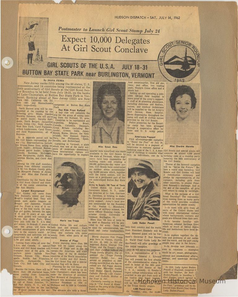 leaf 01 front; newsclipping July 14, 1962