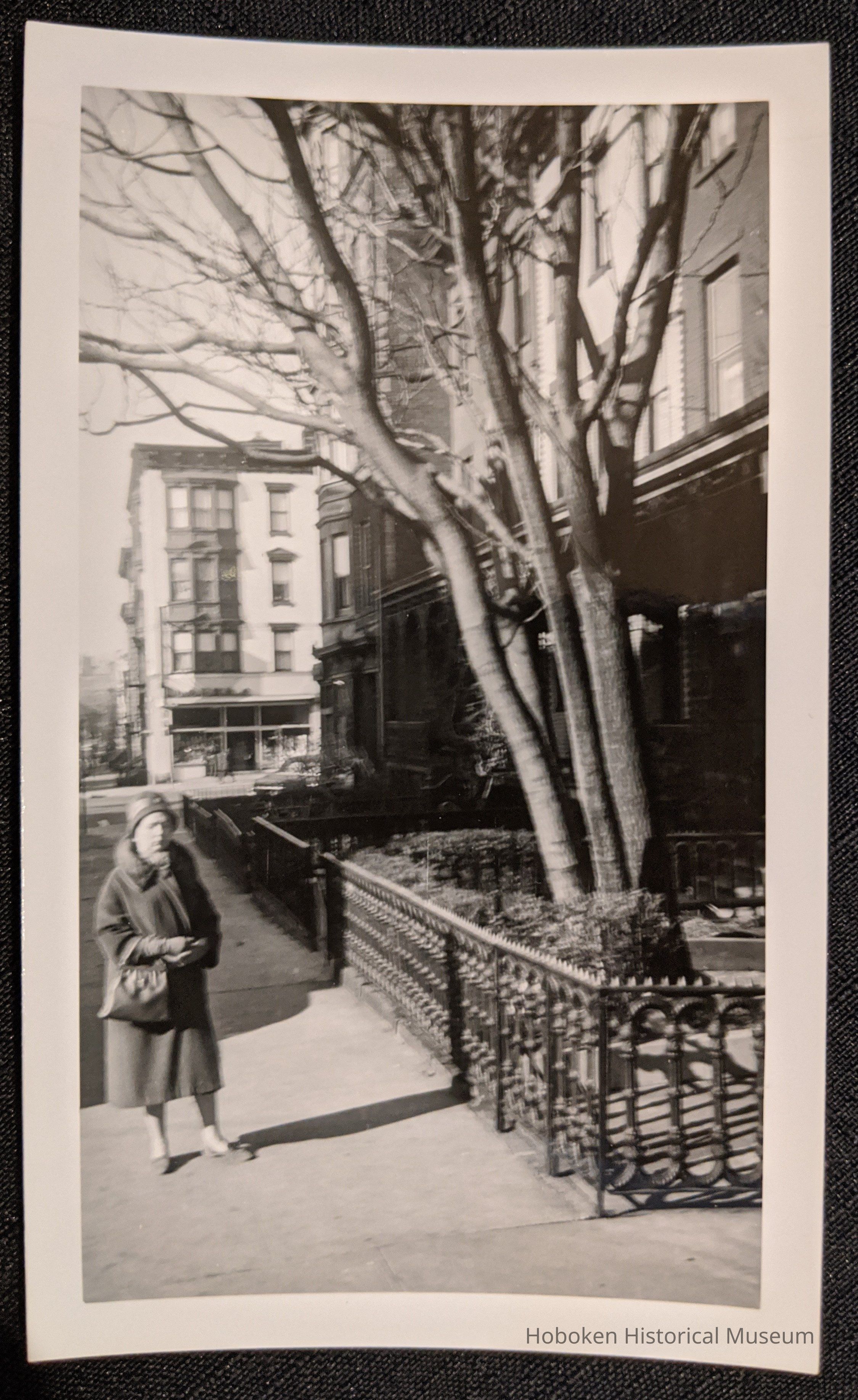 Barbara Wood in front of her home at 64 10th Street Hoboken.
