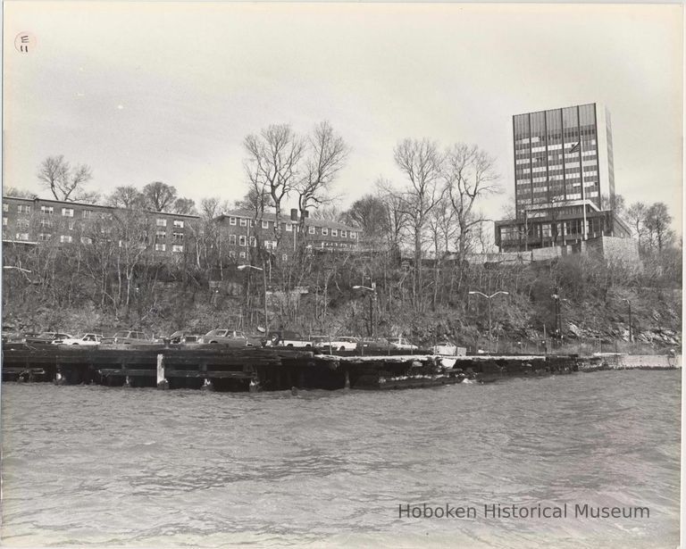 Digital image of B+W photo of the Hoboken waterfront, Hoboken, circa 1987. picture number 1