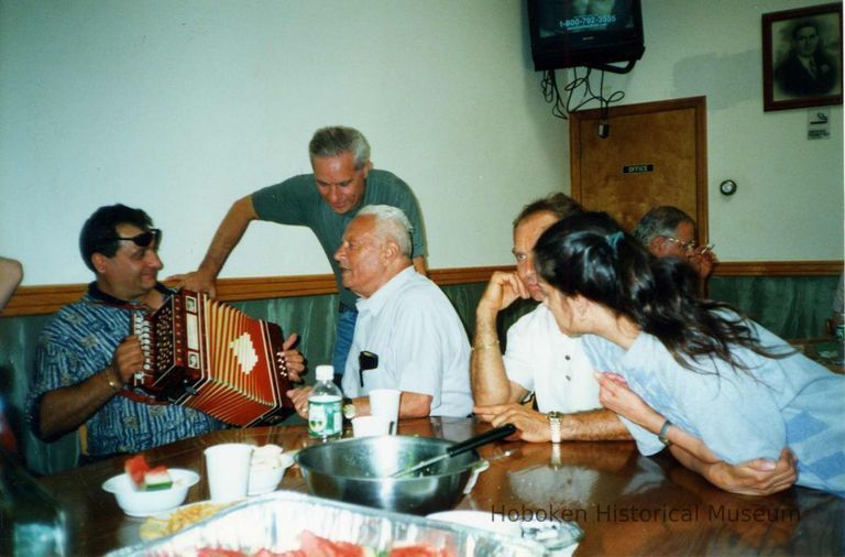 Color photo of the interior of the Monte San Giacomo Democratic Club, Inc. at 531 Adams St., during a Museum visit, Hoboken, July 9, 2000. picture number 1