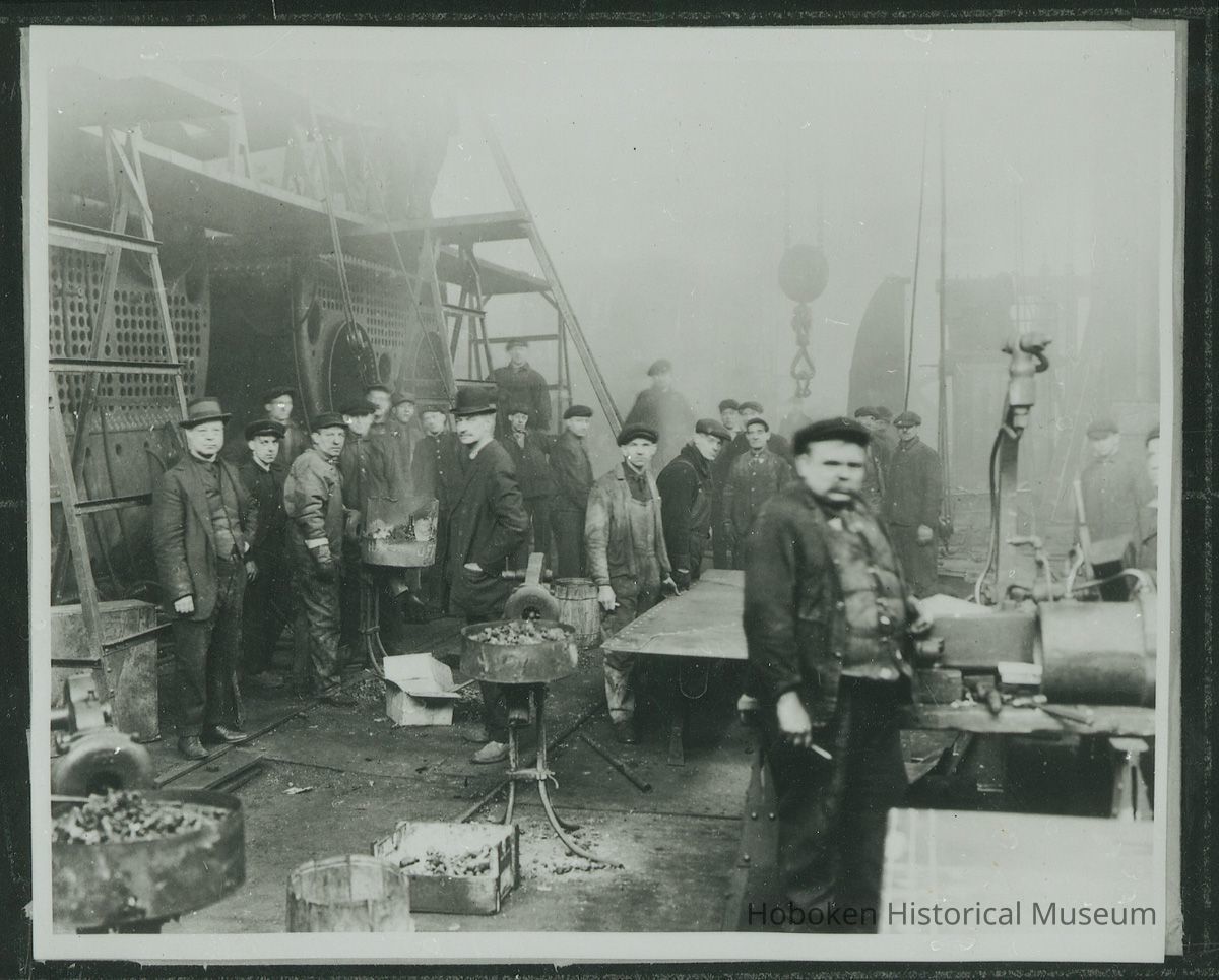 Digital image of photo of W.& A. Fletcher Company workers in shop, Hoboken, no date, ca. 1890-1900. picture number 1