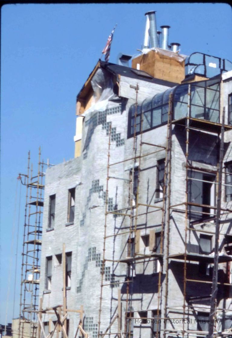 Color slide of building under renovation on or near Newark and Garden Sts., Hoboken, ca. 1984. picture number 1