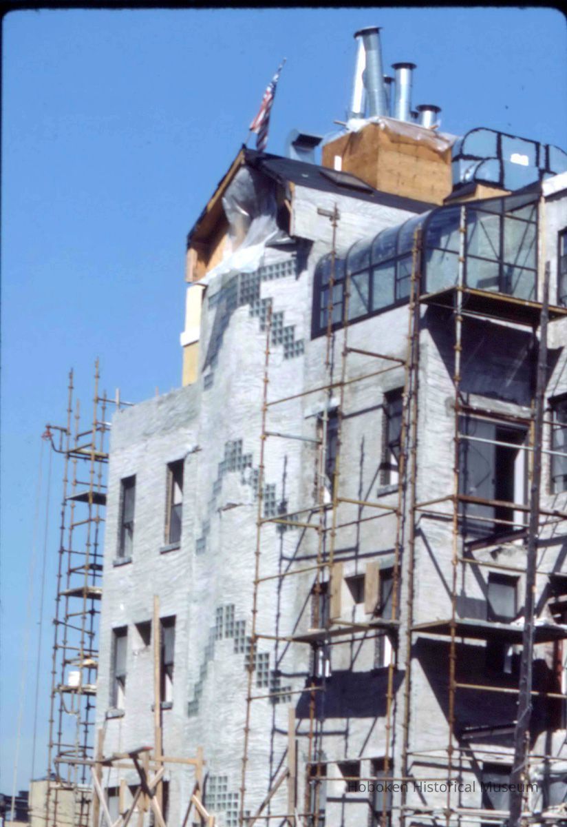 Color slide of building under renovation on or near Newark and Garden Sts., Hoboken, ca. 1984. picture number 1
