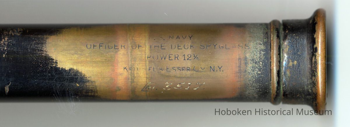 detail of lettering on draw tube