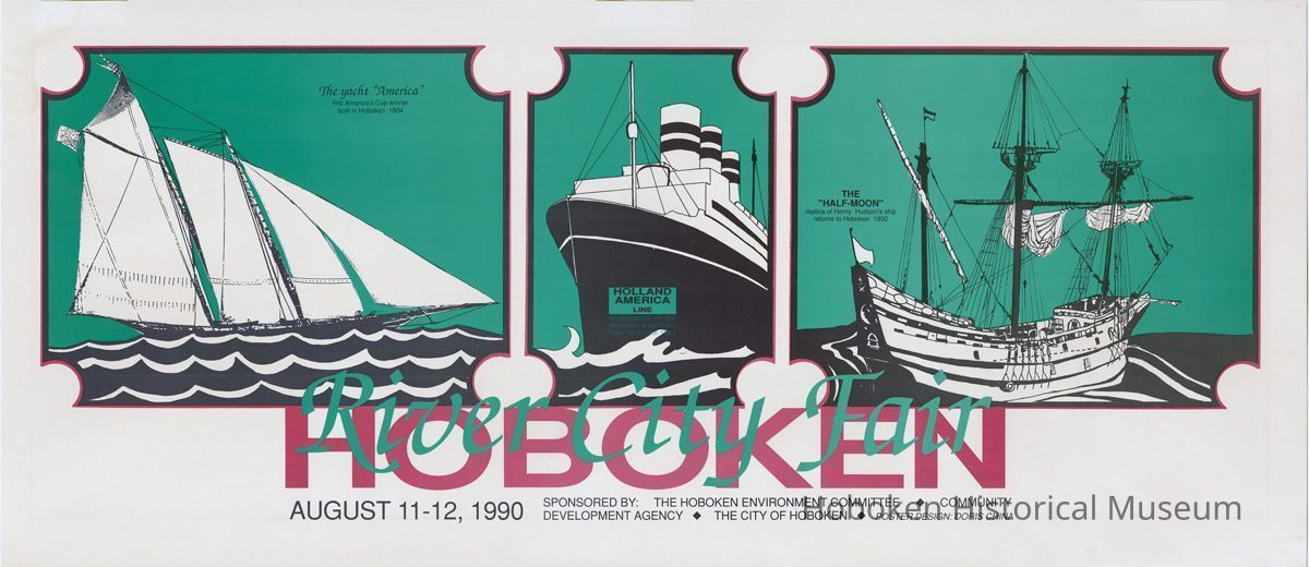 Poster: River City Fair, Hoboken, August 11-12, 1990. Printed card stock, 12