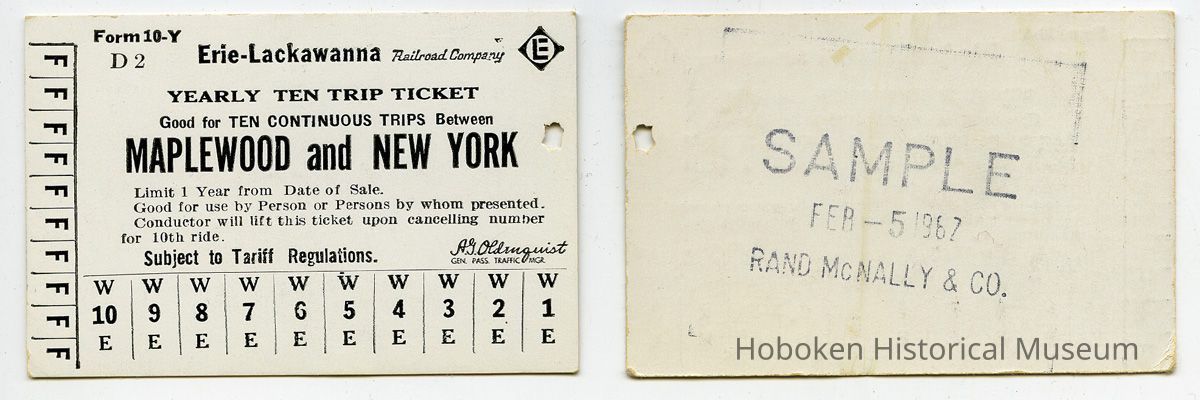 front and back (typical), February 5, 1967