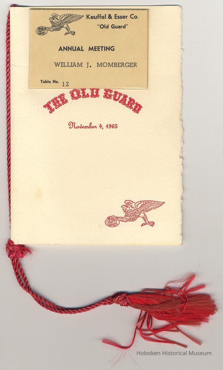 front cover; tassel + cord; name tag