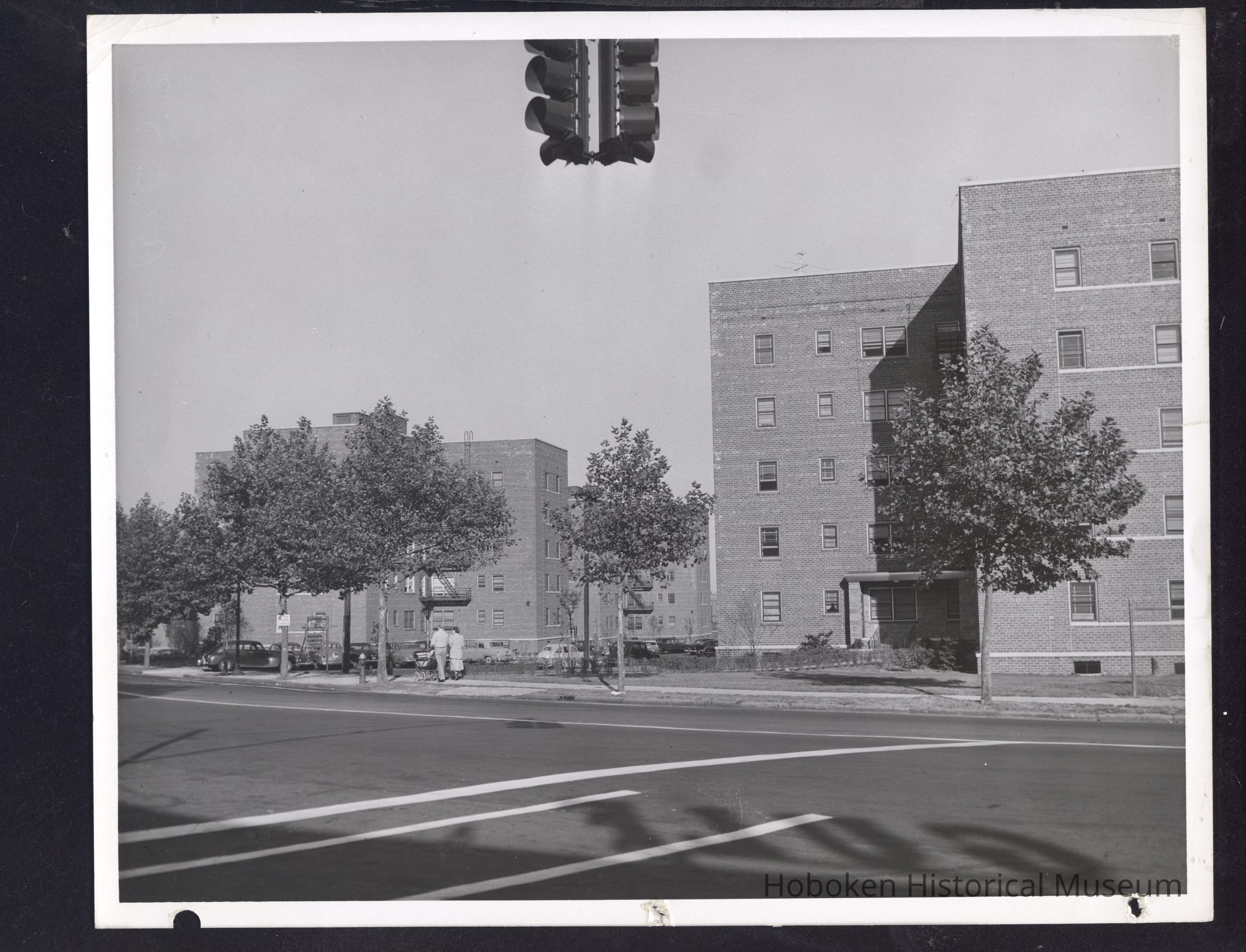 B&W photo of Hudson Towers apartment complex at 7112-7312 JFK Boulevard East, North Bergen. picture number 1