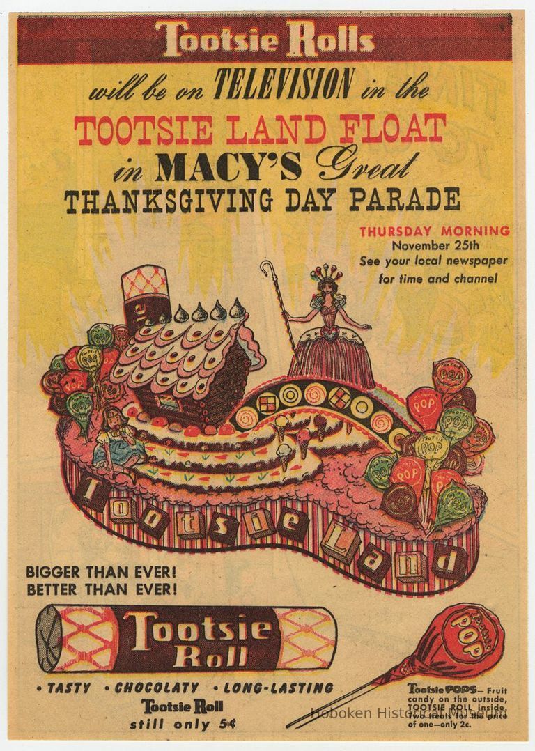 ad for Nov. 25, 1954 Tootsie Land Float, Macy's Thanksgiving Day Parade