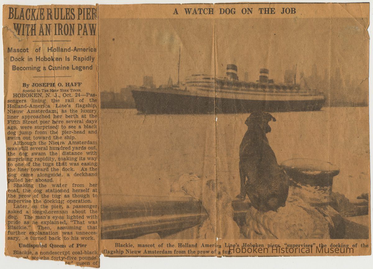 Item 1: Black Rules Pier With an Iron Paw, Oct 24, 1949; 1/2